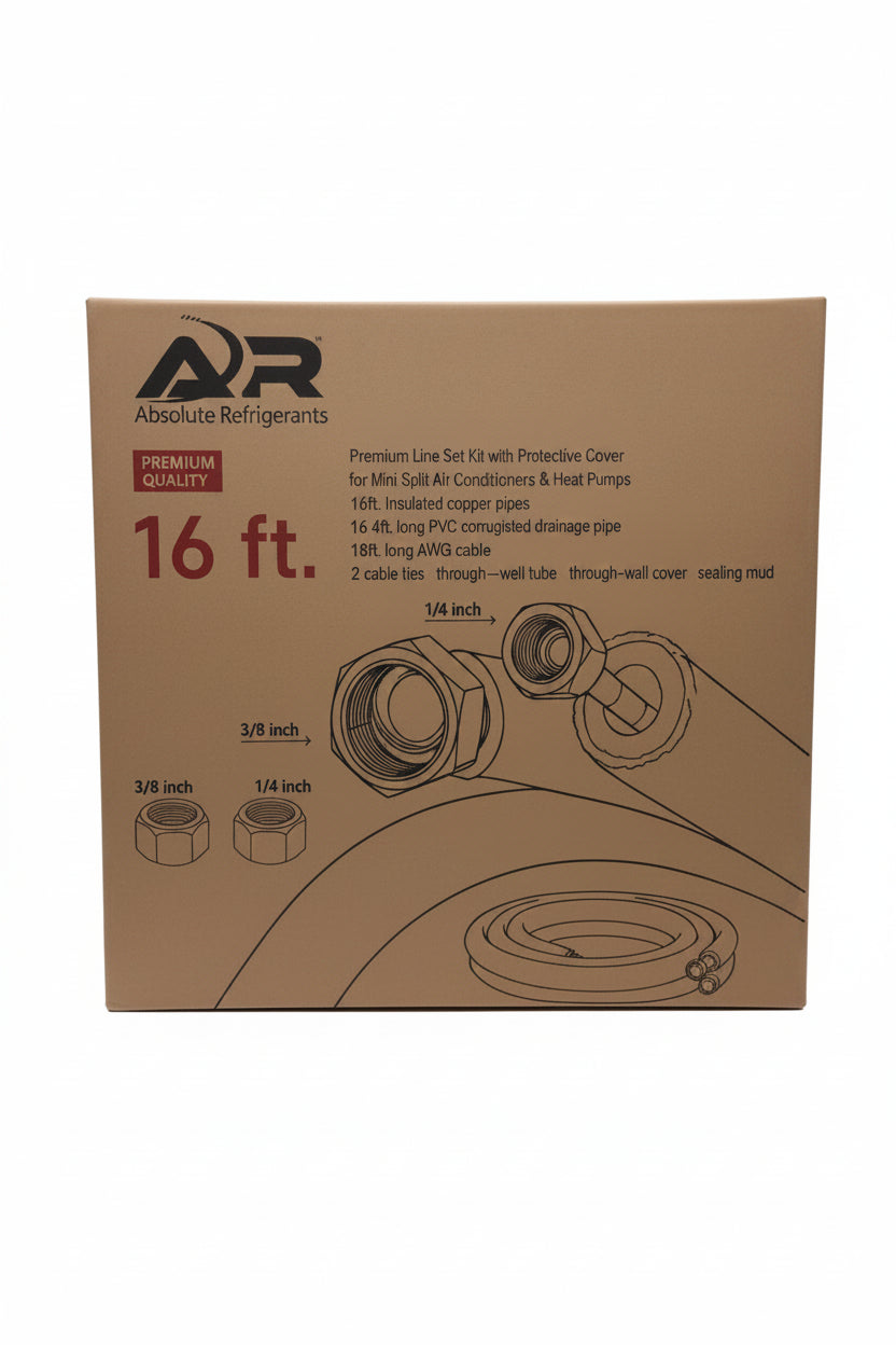 16ft Line Set Kit, For 9K or 12K Mini Splits