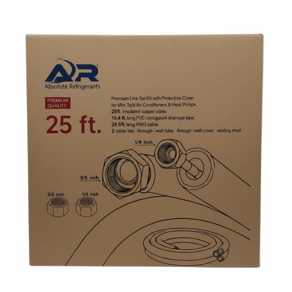25ft Line Set Kit, For 9K or 12K Mini Splits